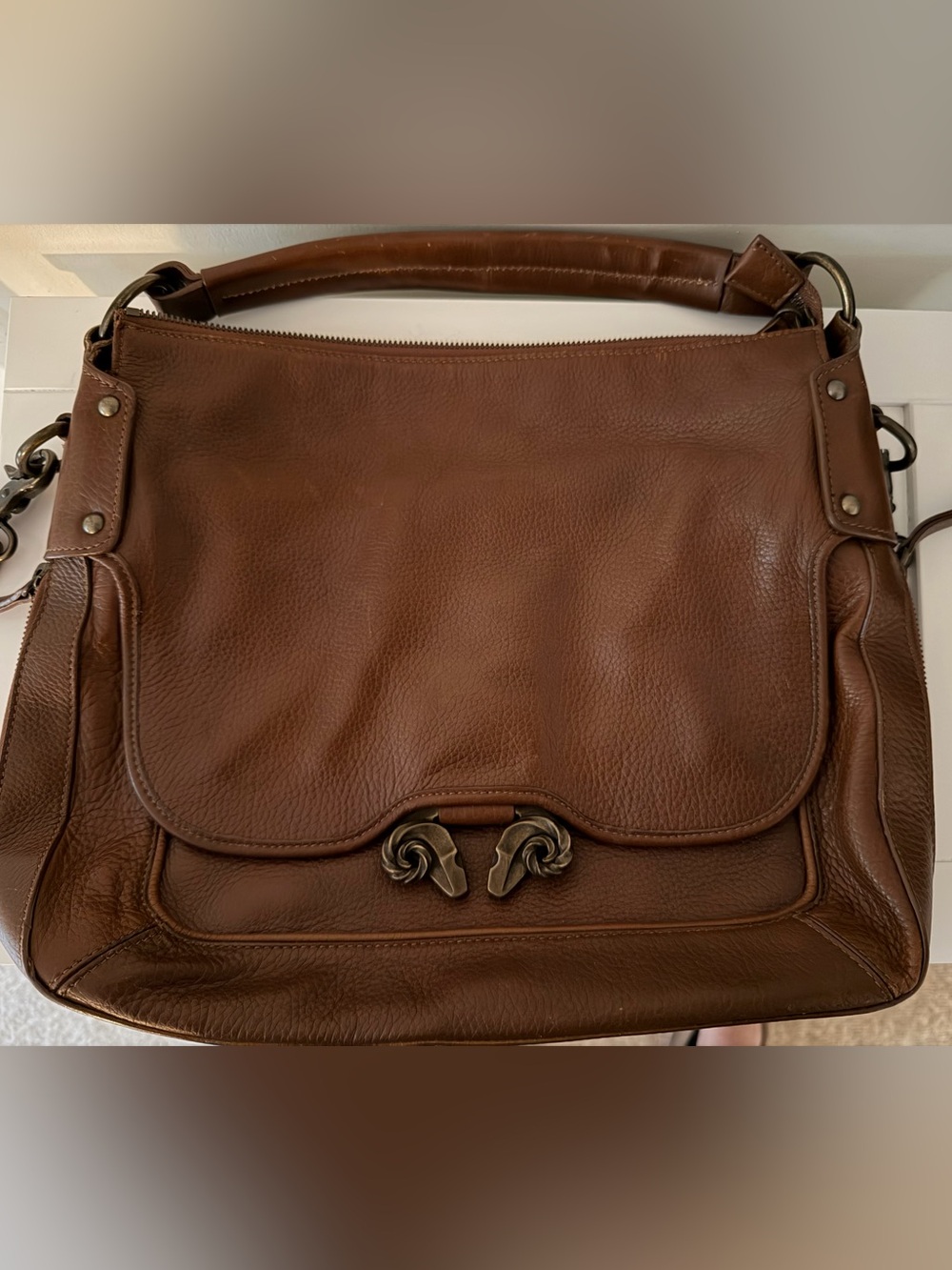 Derek Lam top zip shoulder satchel with crossbody strap